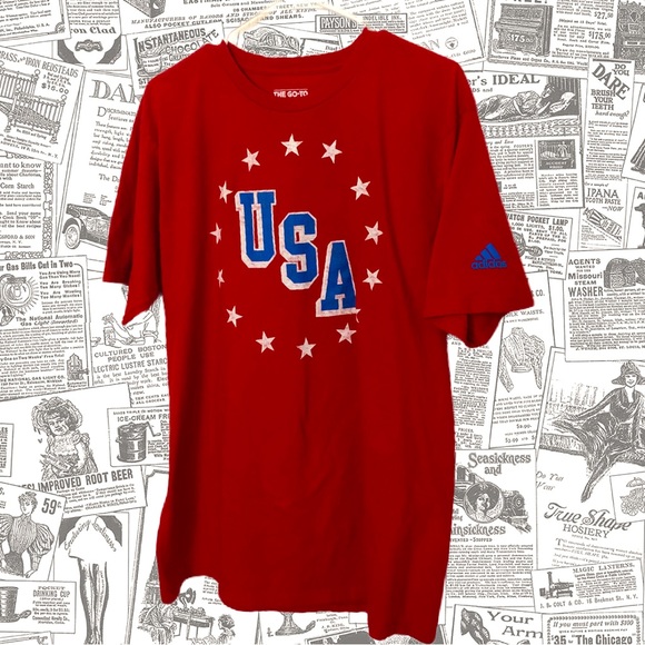 Adidas USA Flag T Shirt, American Patriotic, Men's Size XL - Picture 1 of 4